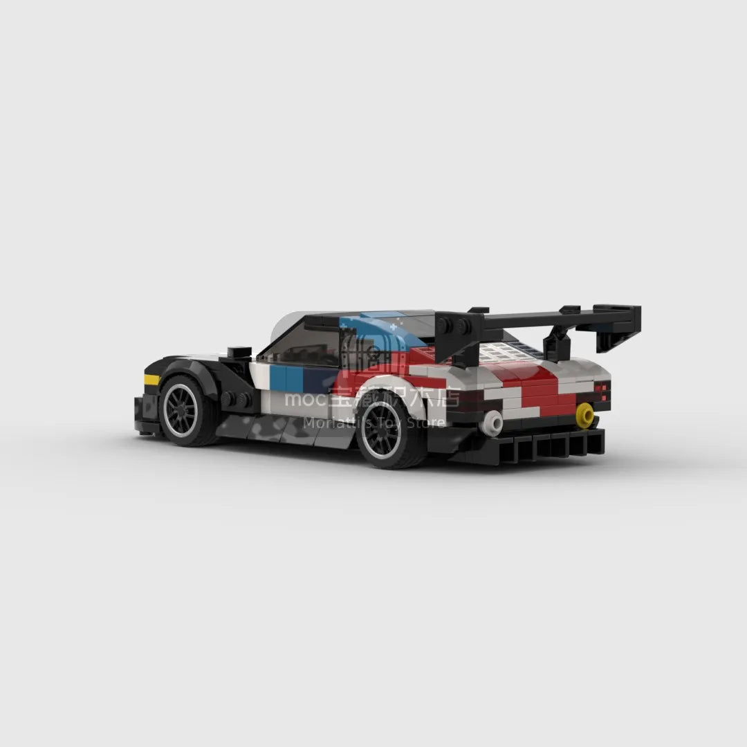 MOC M4 385Pcs Livery Version M Power Racing Sports Car Vehicle Racer Building Blocks Brick Creative Garage Toys