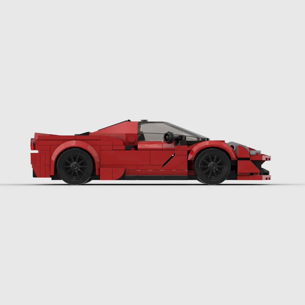 MOC Ferraried488 Pista Racing Sports Car Vehicle Racer Building Blocks Brick Creative Garage Toys for Boys