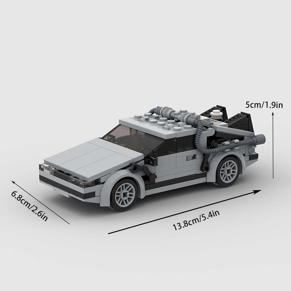 Back to the Future Delorean MOC Building Blocks – City Sports Racing Car – DIY Assembly Toy – Parent-Child Bonding Fun