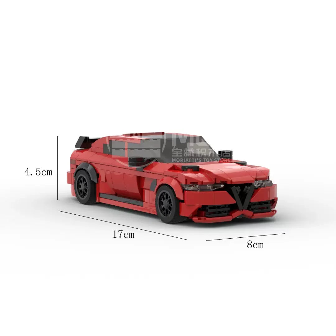 MOC Giulia Gtam Racing Sports Car Vehicle Racer Building Blocks Brick Creative Garage Toys for Boys Gifts