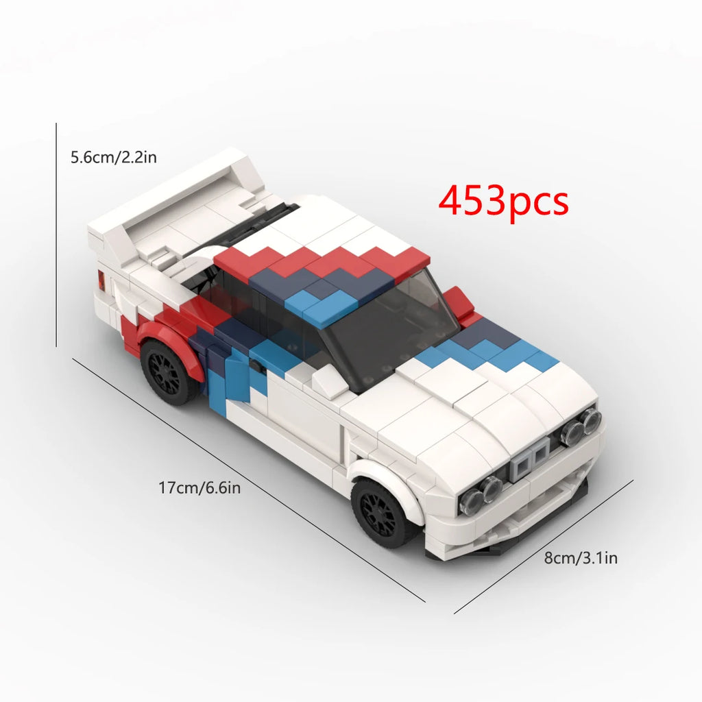 MOC Technical 455Pcs E30 Racing Sports Car Vehicle Racer Building Blocks Brick Creative Garage Toys for Boys