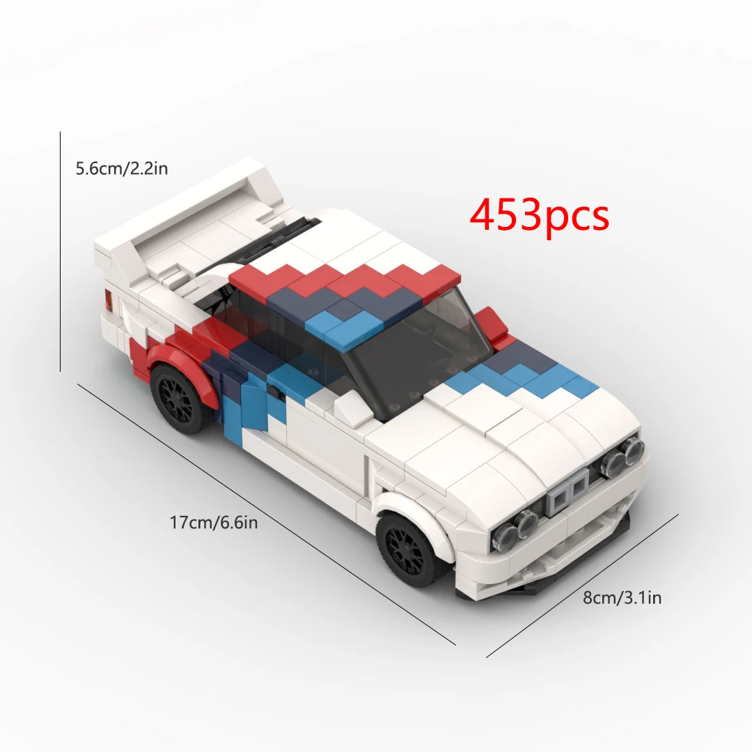 MOC Technical 455Pcs E30 Racing Sports Car Vehicle Racer Building Blocks Brick Creative Garage Toys for Boys
