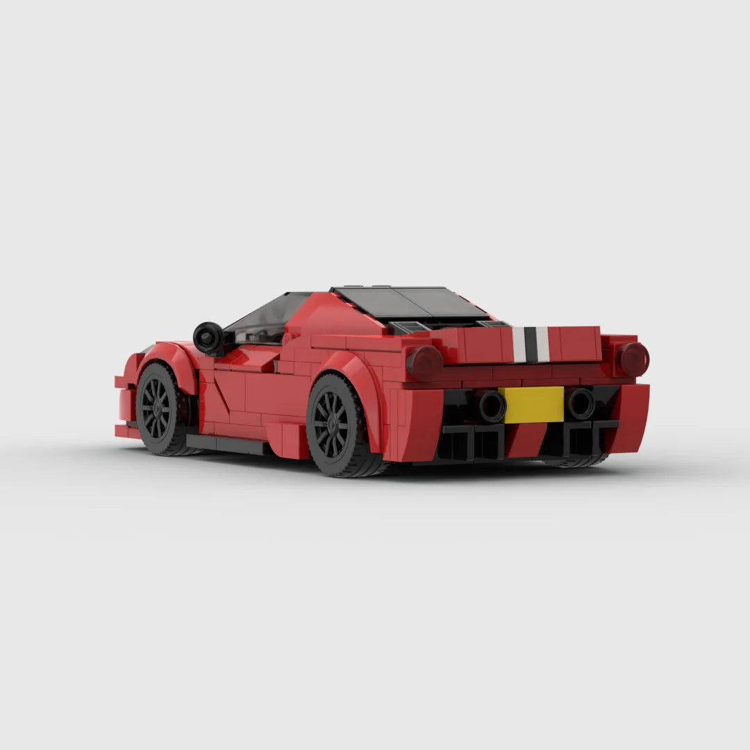 MOC Ferraried488 Pista Racing Sports Car Vehicle Racer Building Blocks Brick Creative Garage Toys for Boys
