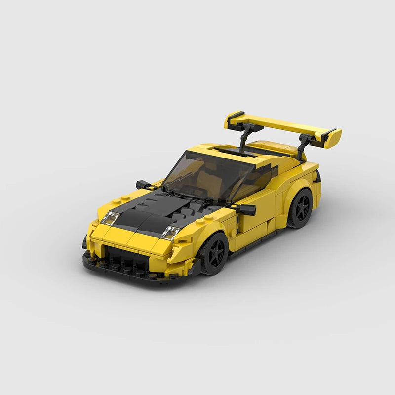 MOC Mazda RX-7 Racing Car Building Blocks, City Sports Vehicle Speed Champion Model, Creative Garage DIY Bricks, Educational Toy