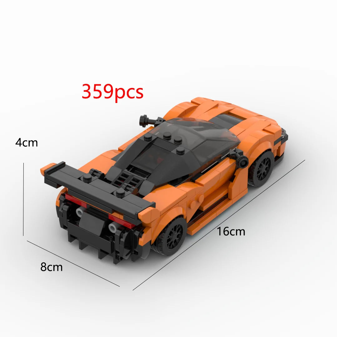 MOC 720S GT 359Pcs Racing Sports Car Vehicle Racer Building Blocks Brick Creative Garage Toys for Boys