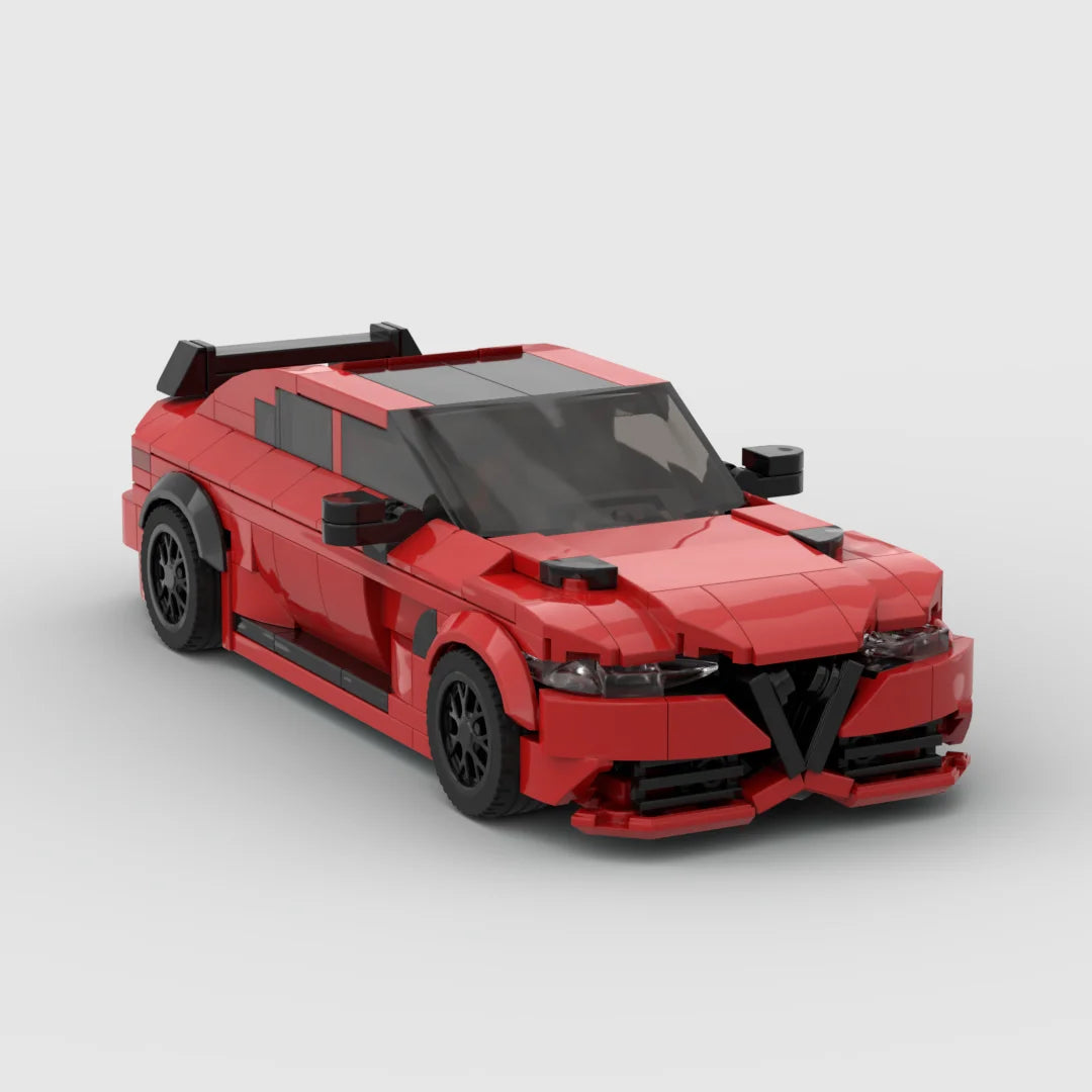 MOC Giulia Gtam Racing Sports Car Vehicle Racer Building Blocks Brick Creative Garage Toys for Boys Gifts