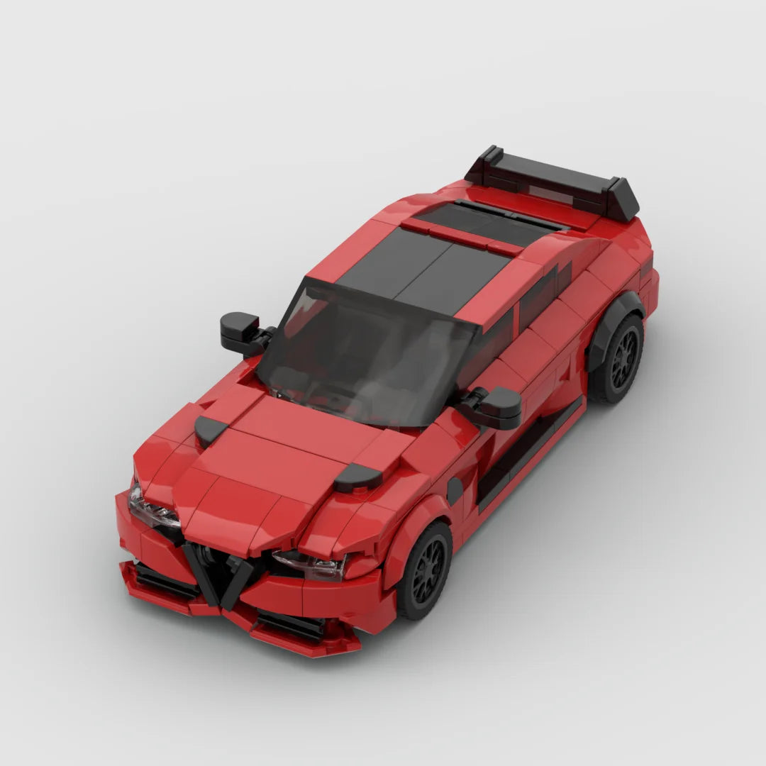 MOC Giulia Gtam Racing Sports Car Vehicle Racer Building Blocks Brick Creative Garage Toys for Boys Gifts