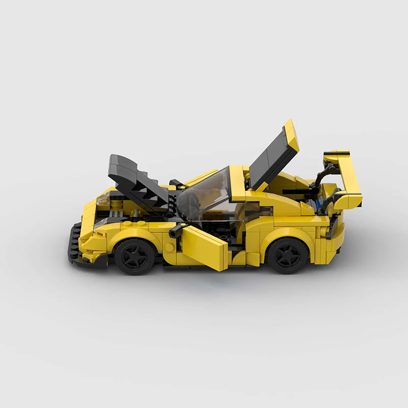 MOC Mazda RX-7 Racing Car Building Blocks, City Sports Vehicle Speed Champion Model, Creative Garage DIY Bricks, Educational Toy