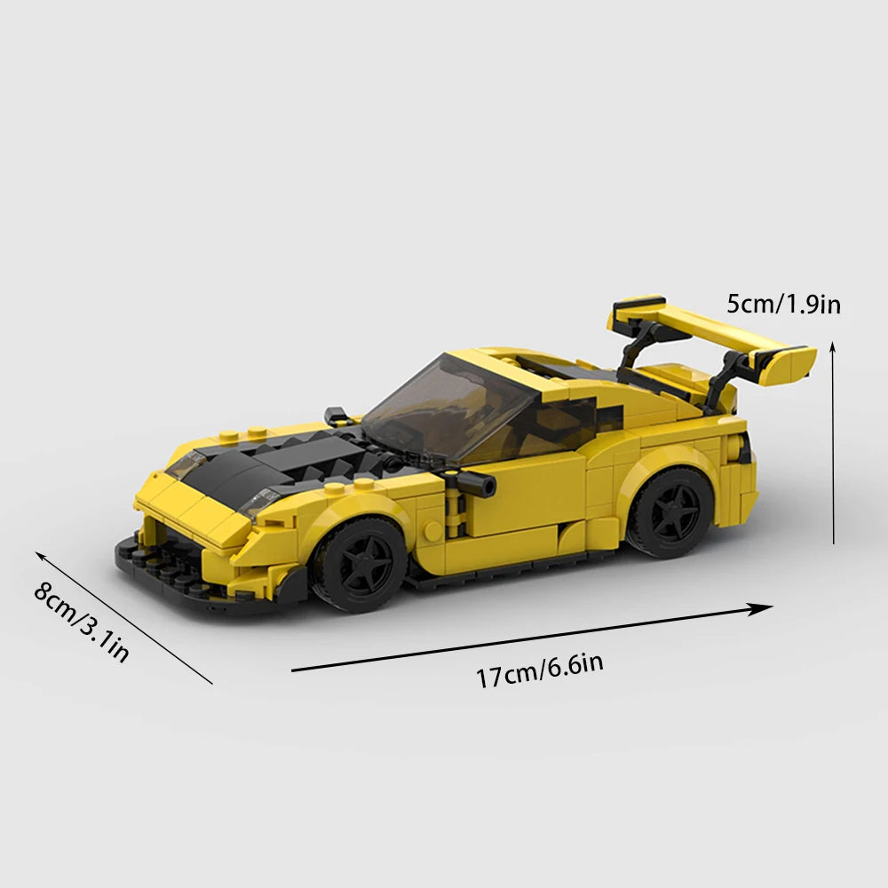 MOC Mazda RX-7 Racing Car Building Blocks, City Sports Vehicle Speed Champion Model, Creative Garage DIY Bricks, Educational Toy